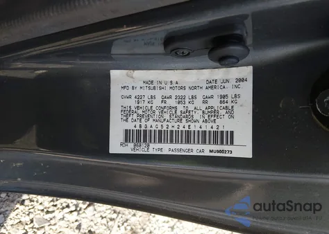 2004 Dodge Stratus R/T из США, поврежденный, VIN 4B3AG52H24E141421